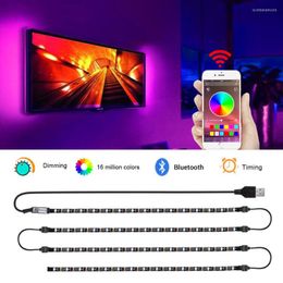 Strips USB LED -strip met Bluetooth -controller kleur veranderbare tv -achtergrondverlichting 0,5 m 1m 2m 3m rgb diode tape voor display schermdecoratie