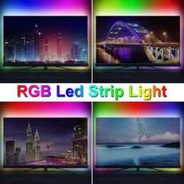 Strips USB Strip LED Neon Light 5V RGB Flexibele lamp tape 2835 SMD RGBW TV -achtergrondverlichting Witte diode lint 220V317S