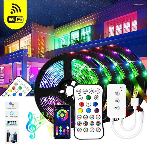 Bandes WIFI LED Strip Lights RGB / 2835 Ruban flexible Fita Diode de bande pour le contrôleur de la pièce 30M-5M DC 12V