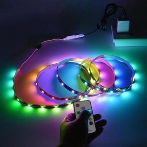 Strips WS2812 Led Strip 5V USB Individueel Adresseerbaar Smart RGB Licht SMD TV Backlight Desktop Scherm Verlichting Decoration330Z