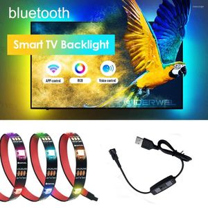 Strips WS2812B LED -strip afzonderlijk Adresable Smart RGB USB Bluetooth App Music Controller TV PC HDTV Computer Monitor Backlight 5V 5V