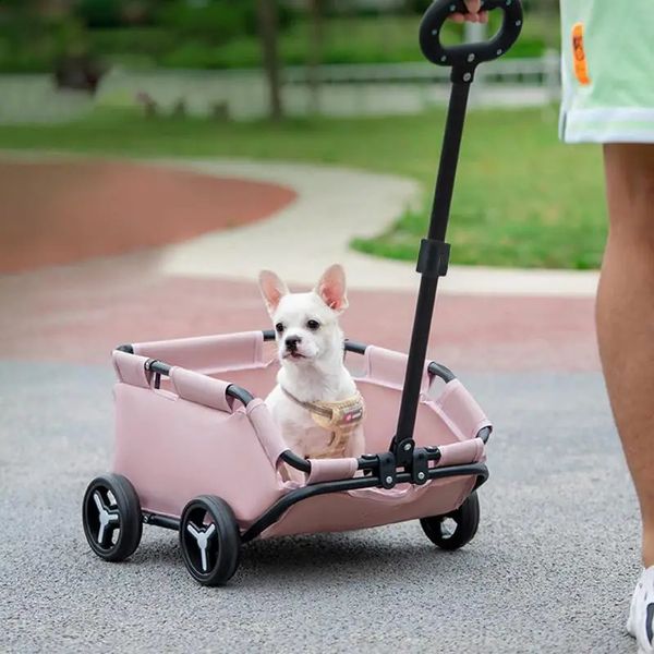 Cochecito para perros Rolling Cat Pet 4 ruedas carrito plegable ligero Salidas para perros Paseos de compras 240131