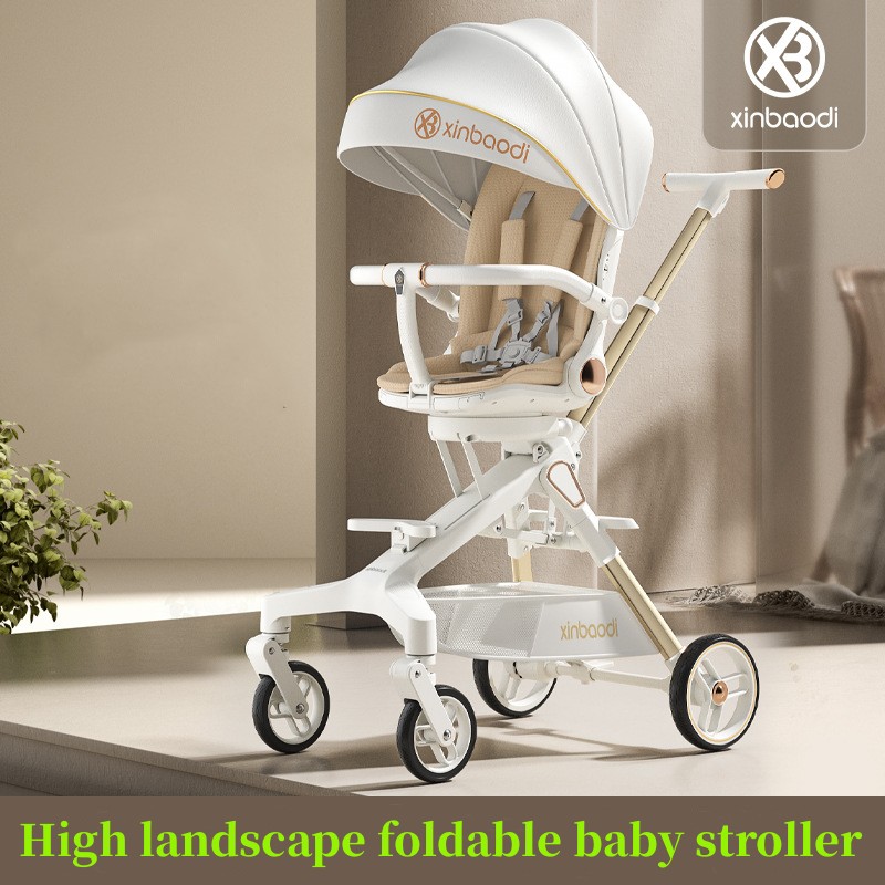 Stroller High View Składany 6-12 miesięcy Toddler Stroller Toys Baby Portable dwukierunkowy jeden-drocesowy składany 95 ° -175 ° Lay-Flat Runbled Sea Transport Wyślij AA 98