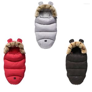 Pièces de poussette, sac de couchage pour bébé 2022, enveloppes pour bébé, sac de nuit chaud, Robe d'emmaillotage, col en fourrure