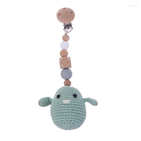 Poussette pièces 57EE jouet Clip-on infantile à la main bois perles dessin animé Animal pendentif parfait pour lit de chevet