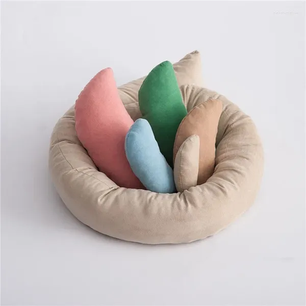 Piezas de cochecito de bebé, 6 unidades/juego, bolsa de frijoles para posar, almohada de apoyo para fotografía de bebé, almohadas en forma de media luna, cojín posicionador, relleno de cesta