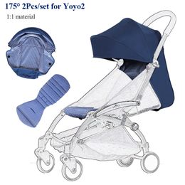 Pièces de poussette Accessoires 175 ° Doublure de siège de capot de poussette pour babyzen yoyo couverture coussin fit yoyo2 / yoya pram sunshade 1 1 accessoires de poussette tissu 230812