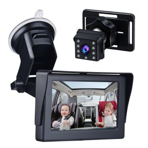 Pièces de poussette Accessoires Accessoires Miroir de voiture pour bébé 1080P Caméra de voiture pour bébé Vision nocturne Siège de voiture de sécurité Rétroviseurs surveillés avec large vue cristalline 230605