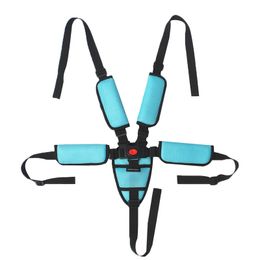 Pièces de poussette Accessoires Ceinture de sécurité réglable à cinq points pour bébé Pour poussette Landau Chaise haute Chaise à manger Enfant Harnais pour bébé Ceinture fixe Sangle de sécurité 230821