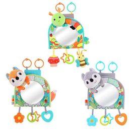 Piezas de cochecito Accesorios Bebé Coche Espejo Asiento trasero Espejo retrovisor Animal de dibujos animados Juguetes de peluche para bebé Orientación trasera Infantil con amplia vista cristalina 230821