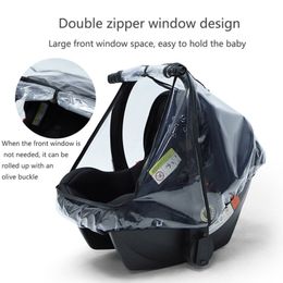 Wandelwagenonderdelen accessoires Baby autostoel Regen Cover Food Grade Eva Stroller Weather Shield Waterdichte winddichte ademende heldere regenjas 230720