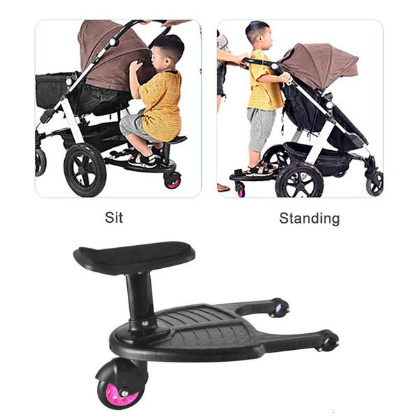 Poussette pièces accessoires enfants pédale adaptateur auto-stoppeur pour chariot Skate voiture Scooter chariot plaque debout avec siège 230628