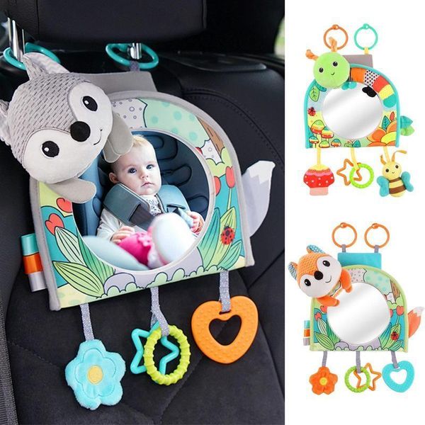 Poussette Pièces Accessoires Mignon Animal Bébé Rétroviseurs Arrière Réglable Sécurité Siège Arrière Appui-Tête Rétroviseur De Voiture Pour Enfants Jouets Cadeaux 230703