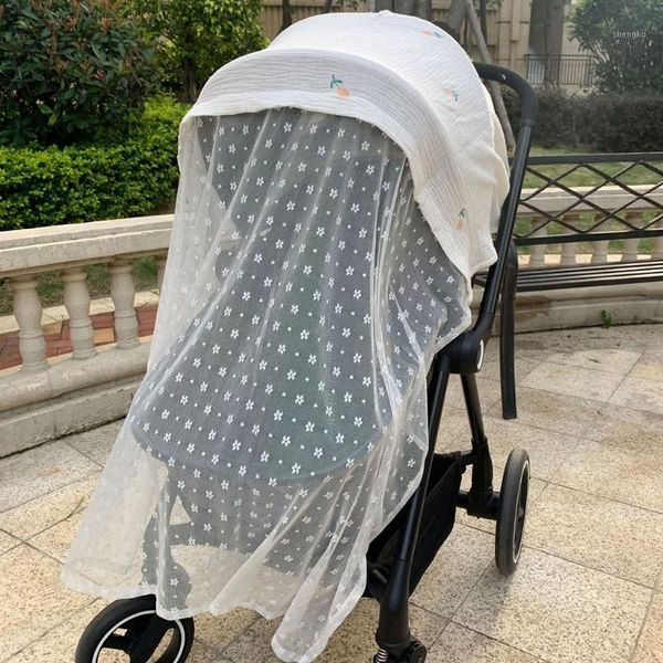 Pièces de poussette accessoires D7WF couverture pour bébé, maille respirante, filet anti-moustiques, pare-soleil en gaze, rideau de protection solaire pour pare-brise