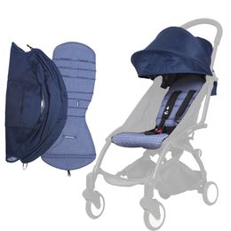 Stroller onderdelen accessoires Hoodkussenset voor Babyzen YoYo 6 Sunshade Cover Seat Matras Pack Highd Luifel Originele stof 230202