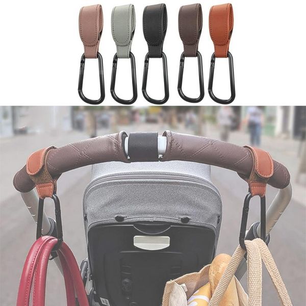 Pièces de poussette accessoires crochets multifonctionnel réglable en cuir PU organisateur Clip libérez vos mains pour accrocher sac à main Shopping sacs à couches G