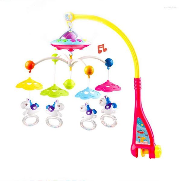 Accessoires de pièces de poussette, jouet Mobile Musical pour berceau de bébé avec projecteur de musique légère, fonction de synchronisation, hochets de dessin animé, télécommande pour né