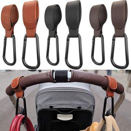 Stroller-onderdelen Accessoires PU Leather Baby Hook Hanger Multifunctionele 360 ​​graden Rotable Cart Organizer Pram