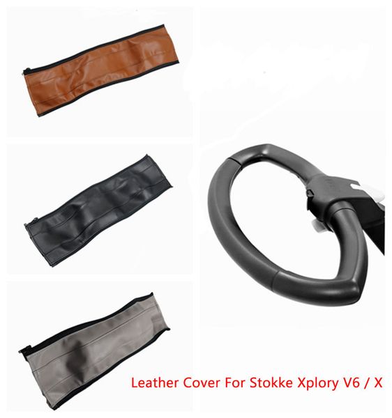 Pièces de poussette Accessoires Housse de poignée en cuir pour Stokke Xplory V6/X Poussette Landau Housses de protection pour pare-chocs Accoudoirs Accessoires de landau 230821