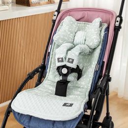 Stroller onderdelen accessoires Pushcart kussen hoofdsteun en stoelbedekking 3 stuks/set Universal Plum Soft Cotton dubbelzijdige babyaccessoires beschikbaar Q240417