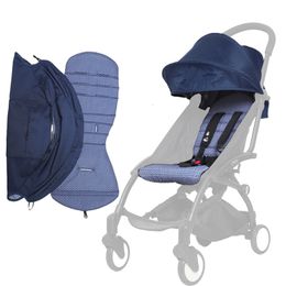 Stroller onderdelen accessoires Stroller Accessoires Kap Kussen Set voor Babyzen YoYo 6 Sunshade Cover Seat Matras Pack High-End luifel Originele stof 230308