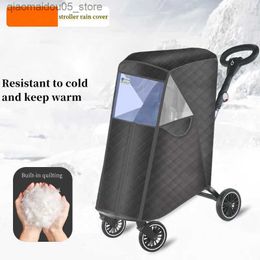 Stroller onderdelen accessoires Universal Baby Winter Stroller Cover Childrens Rain and Wind Cover Universal Baby Stroller Accessories Q240416