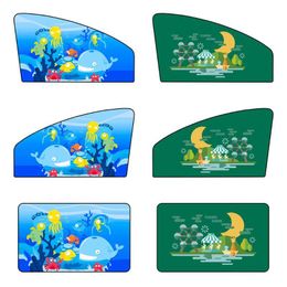 Stroller onderdelen accessoires Universal Cartoon Car Sun Shade Mooi raam Sunshade Cover for Children Kids Magnetic Curtain T8nd