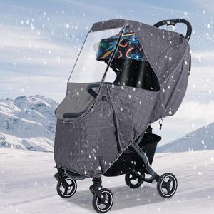 Stroller Parts Accessories Universal Waterproof Winter Thicken Snow Rain Cover Wind Dust Shield Full Raincoat For Baby Pushchairs Suit 230111