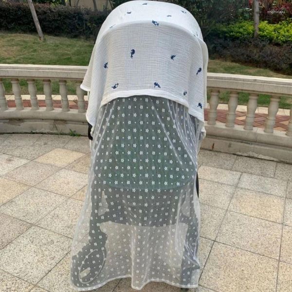 Pièces de poussette, couverture pour bébé, filet anti-moustiques en maille respirante, pare-soleil en gaze, rideau de protection solaire pour pare-brise