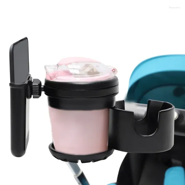 Poussette Parts de tasse support de téléphone Soutenir la bouteille de lait Conversion de boisson 2 tasses pour les accessoires universels de bébé PRAM