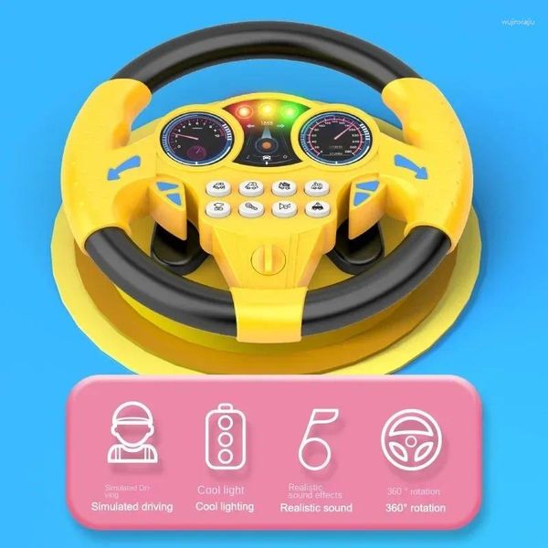 Poussette Parts Cup grand simulation co pilote Musique volant volant intérieur bébé éducation précoce puzzle illumination jouet aspiration pour enfants