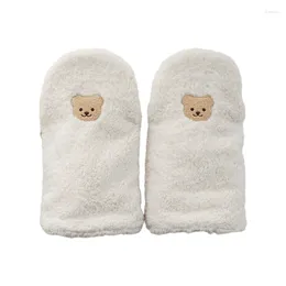 Pièces de poussette, gants brodés ours mignon pour bébé, chauffe-mains par temps froid, landau, chariot, manchette avec doublure polaire épaisse