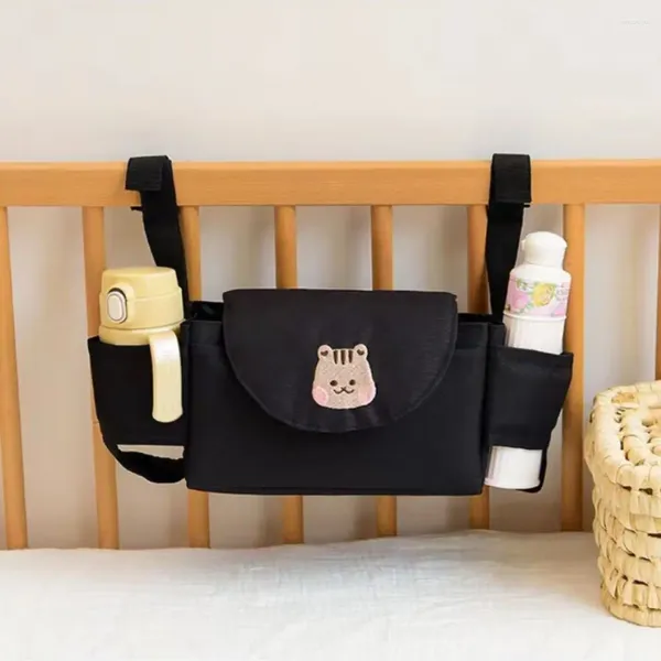 Piezas de cochecito bordado Bolsa de bebé Gran capacidad Accesorios de organizador de osos de estilo coreano Pram Buggy