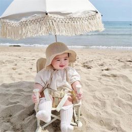 Wandelwagenonderdelen Lace Boheemse kinderen Outdoor Sunshade baby strandstoel UV Bescherming Paraplu Pography Props Set