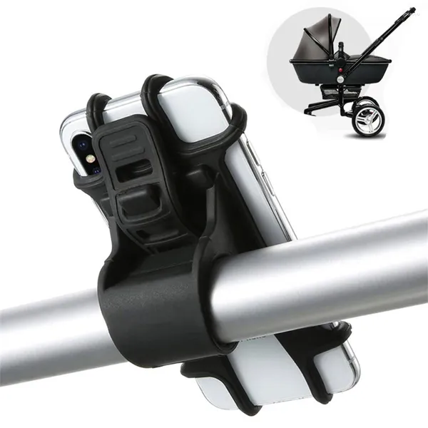 Pièces de poussette accessoires pour bébé universel support de téléphone en silicone mobile pour le support de montage GPS à vélo de moto Pram