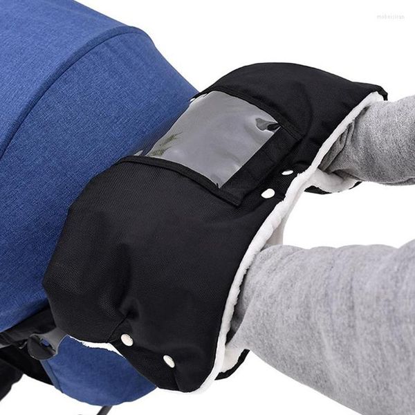 Pièces de poussette, manchon chaud, main avec poche pour téléphone, doublure polaire épaisse, gants de taille universelle, poussettes, landaus, accessoires QX2D