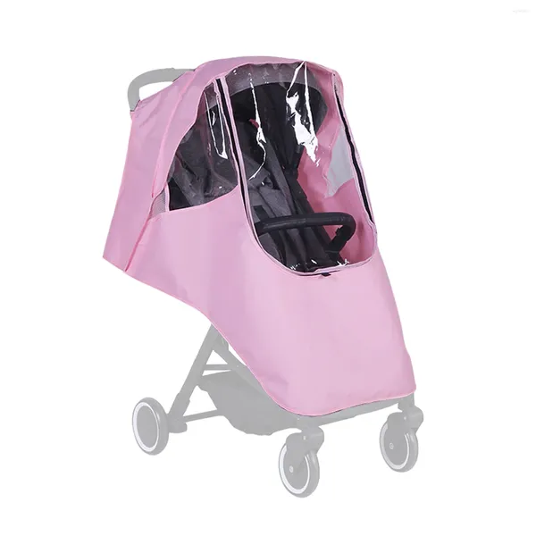 Pièces de poussette avec sac de rangement, pliable, voyage, fenêtre transparente Durable, accessoires pour bébé, housse de pluie universelle, imperméable et coupe-vent