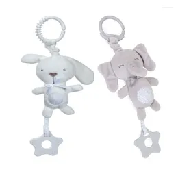 Stroller -onderdelen Yyds Cartoon Animal Shake Pendant pluche olifant rammelen Windchime voor geboren babygrijp Training