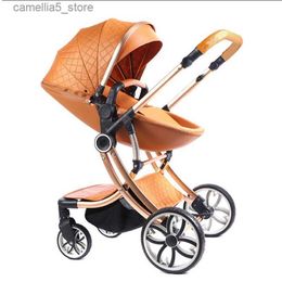 Kinderwagen# 2023 Neues Baby-Stollenset 2 in 1 Eierschalen-Kinderwagen 2023 Neugeborene Klappbarer Kinderwagen Luxus-High-Landscape-Trolley-Babyauto Q231116