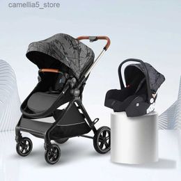 Kinderwagens #2023 Nieuwe Luxe kinderwagen 3in1/2in1 Multifunctionele baby kinderwagen Hoge Landschap Kinderwagen Opvouwbare Kinderwagen Baby puchair Q231116