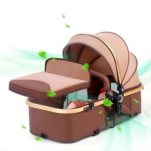 Poussettes # 7,5 kg Renversible de luxe Baby Baby Baby 2 in 1 Portable High Landscape Mom Travel Travel Pram Infant Pushchair Poussez # 1 Q240429