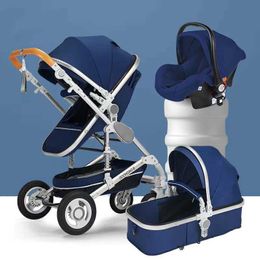 Strollers# Baby Stroller 2-in-1 Travel Portable Two-Way Baby High Landscape Folding New Q240429