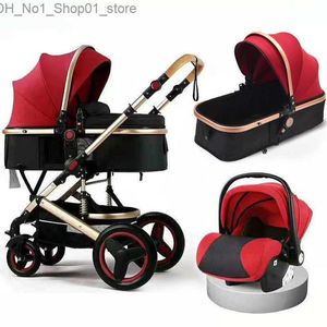 Poussettes # Poussette bébé 3 en 1 poussette Hot Mom poussette de voyage de luxe landau panier bébé siège auto et chariot Carrito Bebe 20211222 H1 Q231215