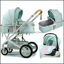 Kinderwagens Kinderwagen 3 in 1 moeder Luxe reiskinderwagenmand Baby's autostoel en winkelwagen Mxhome Drop Delivery Baby Bdebaby D288m