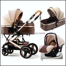 Poussettes Bébé Poussette 3 En 1 Maman De Luxe Voyage Landau Chariot Panier Bébés Siège De Voiture Et Panier Mxhome Drop Delivery Bébé Bdebaby Dhzwm