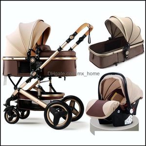 Poussettes Baby Poustre 3 en 1 maman Luxury Travel Pram Carriage Babies Babies Seat Auto et charrette MXHOME DROP DIVRATION BABY BDEBABY D193R