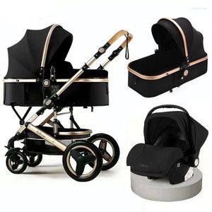 Strollers Baby Stroller 3 In 1 met een autostoel Luxe koets Twee-way absorber voor Born Trolley Phoushair Foldable