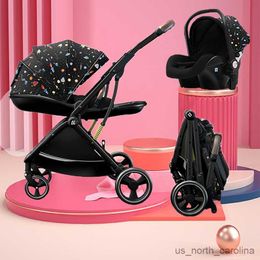Strollers# Baby Stroller kan gaan zitten en liggen tweeweg lichtgewicht vouwen hoog landschap Baby pasgeboren kind trolley R230817