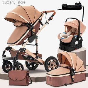 Poussettes # Bébé poussette Combo siège de voiture système de voyage Wagon poussette livraison gratuite landau Portable landau berceau landau L240319