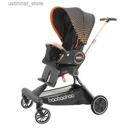 Strollers# Baby Stroller Fold kan gaan zitten en liggen Lichtgewicht Baby Stroller Portable Portable Pasgeboren Hoogaanzicht Schok Absorptie Portable Baby PRAM L416